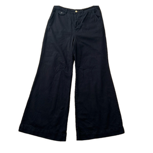 Anthropologie High Waist Wide Leg Bell Bottom Cotton Blend Black Jeans. Size 31.